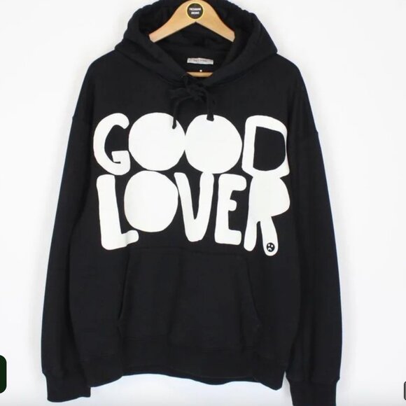 Valentino Tops - VALENTINO "Good Lover" Black Hoodie Size L NWT